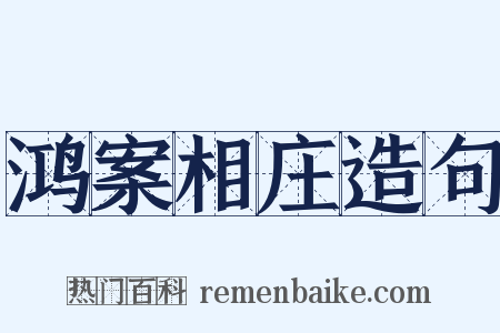 鸿案相庄造句是什么意思的图片
